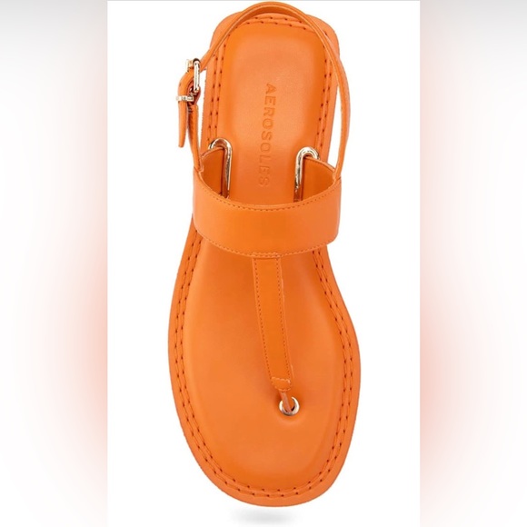 AEROSOLES Other - NIB $129 MSRP Aerosoles Women’s Cherry Flat Sandals in Mandarin Orange Size 5.5